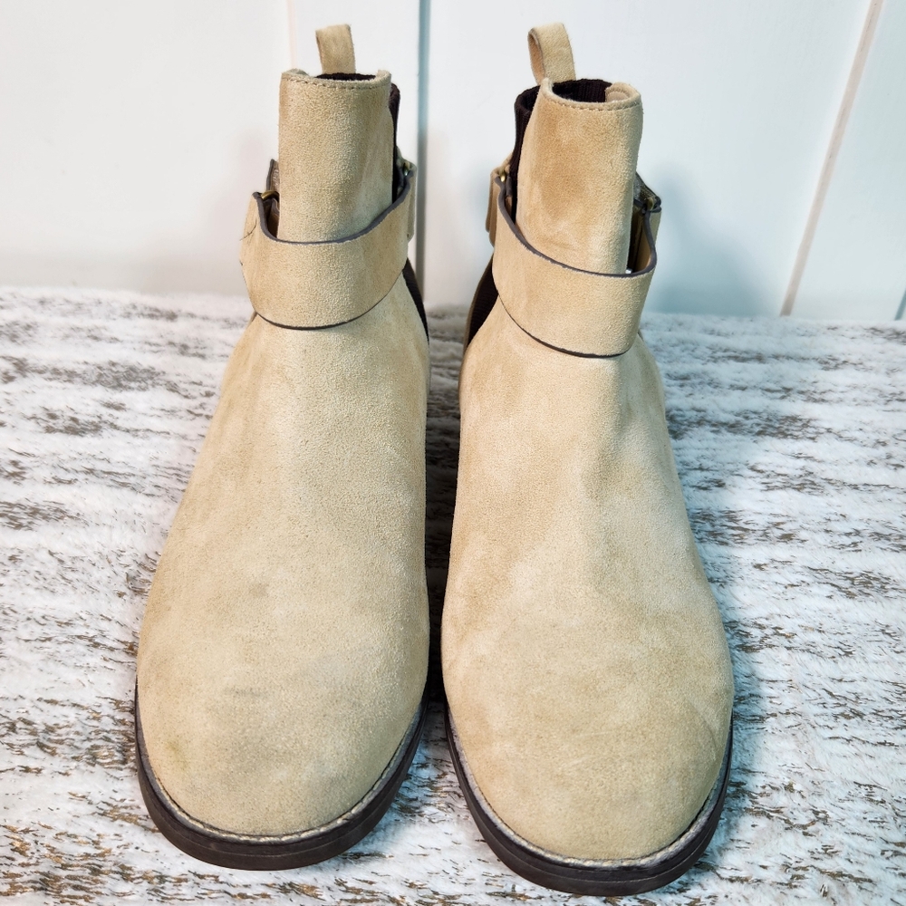 Spenco "Park Avenue" Suede Chelsea Ankle Boot Wheat Cream Tan | Women's Size 10D - Picture 4 of 13